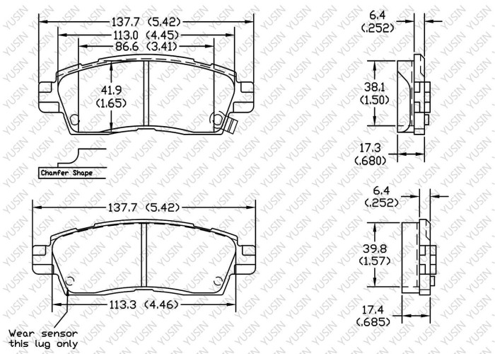 Brake pad for Cadillac SRX