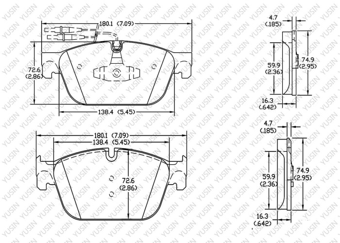 Brake pad for Citroen CS5