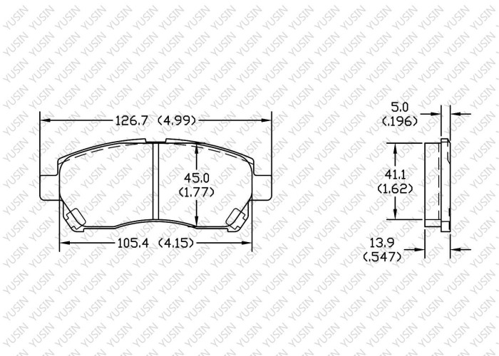 Brake pad for FAW SENIA M80