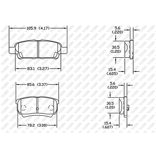 D1037 Rear Brake Pad