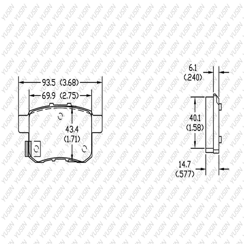 D1336 Rear brake pad