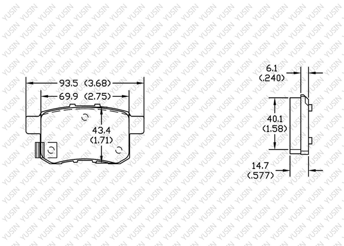 D1451 Rear brake pad