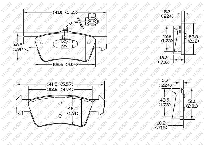 D2028 Rear Brake Pad