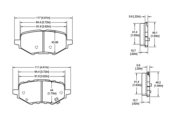 D2116 Rear Brake Pad